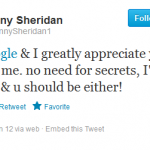 Danny Sheridan is Appreciative of my Twitter Followship